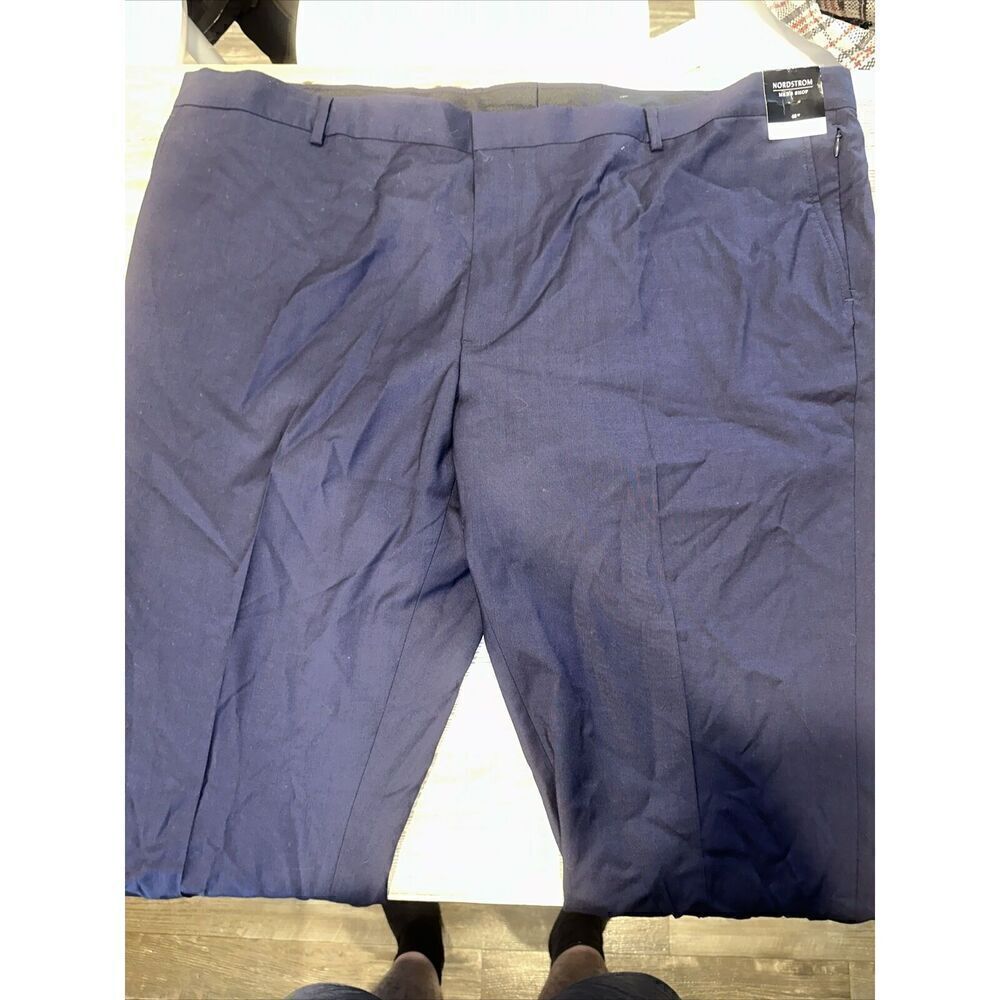 Nordstrom Men’s Shop Tech-Smart Trim Fit Wool Blend Pants Navy. Size 48. 7